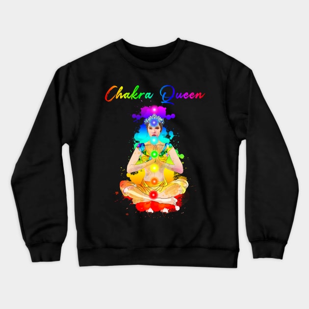 Chakra Queen Reiki Zen Meditation Spiritual Crewneck Sweatshirt by Chakra Shine